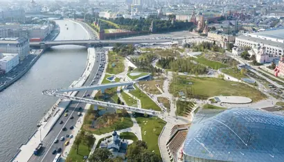 Ландшафтная инфраструктура парка Зарядье в Москве